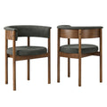Clea Curved Upholstered Dining Chairs Set Of 2 - Charcoal