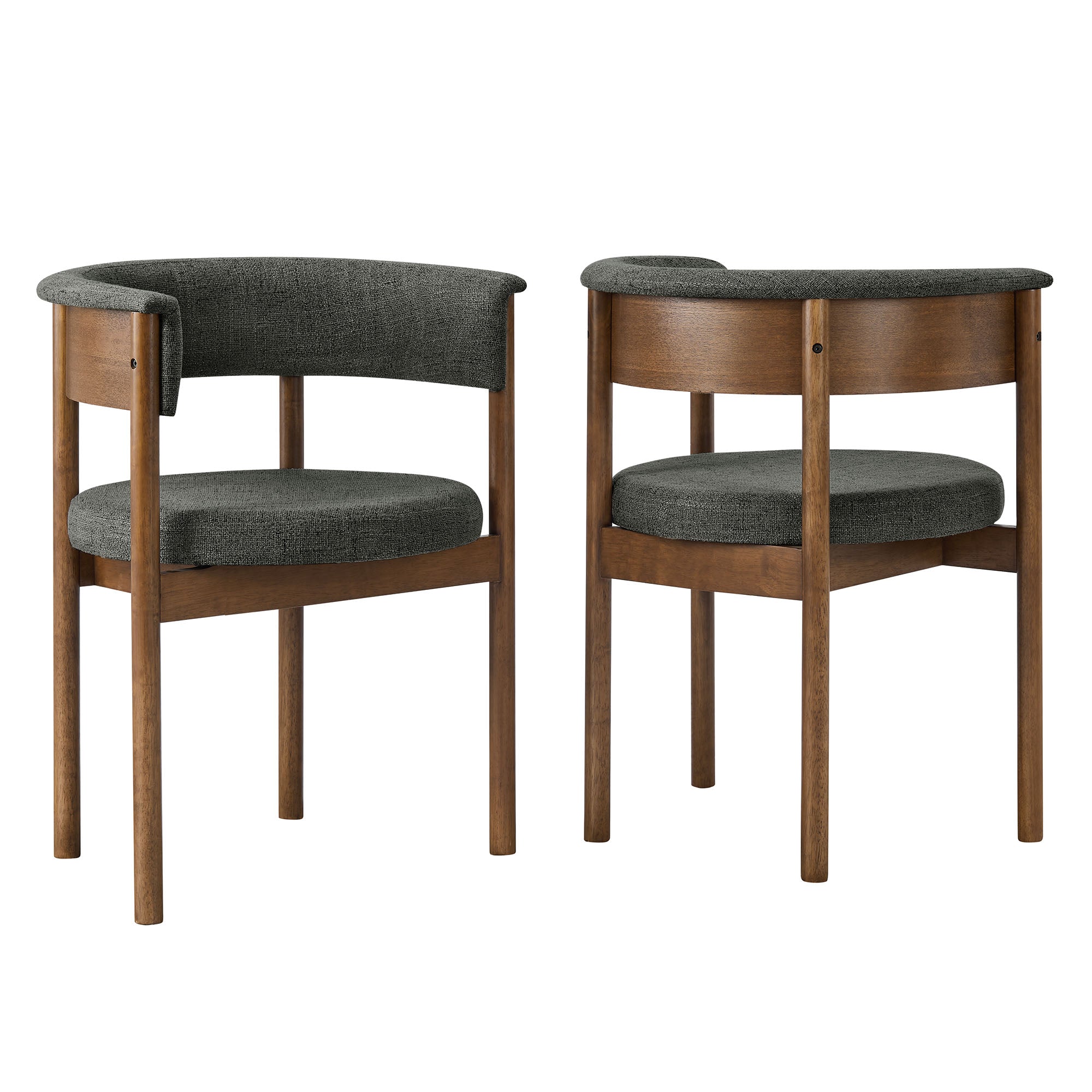 Clea Curved Upholstered Dining Chairs Set Of 2 - Charcoal