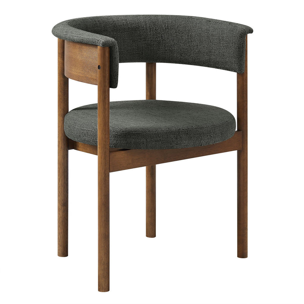 Clea Curved Upholstered Dining Chairs Set Of 2 - Charcoal