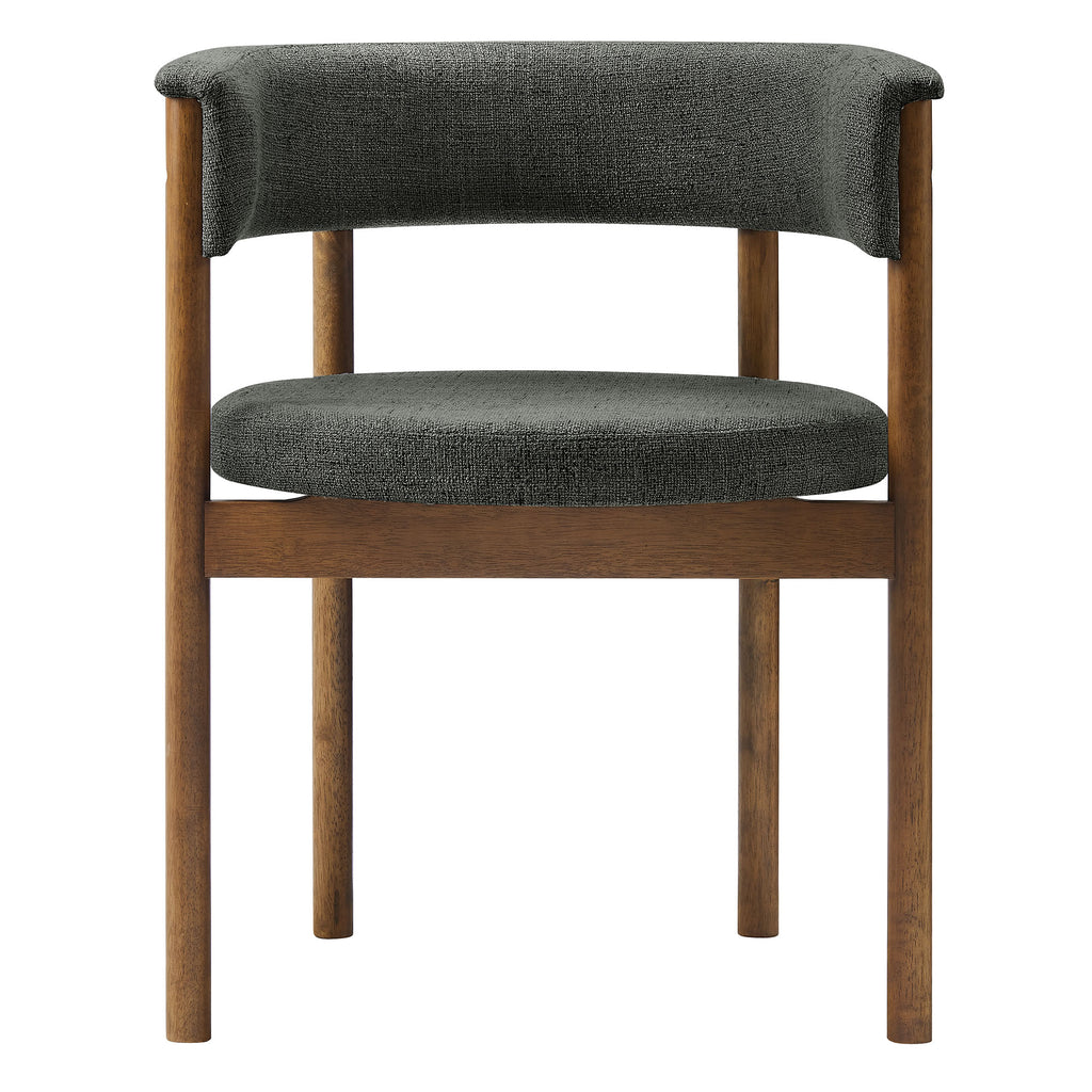 Clea Curved Upholstered Dining Chairs Set Of 2 - Charcoal