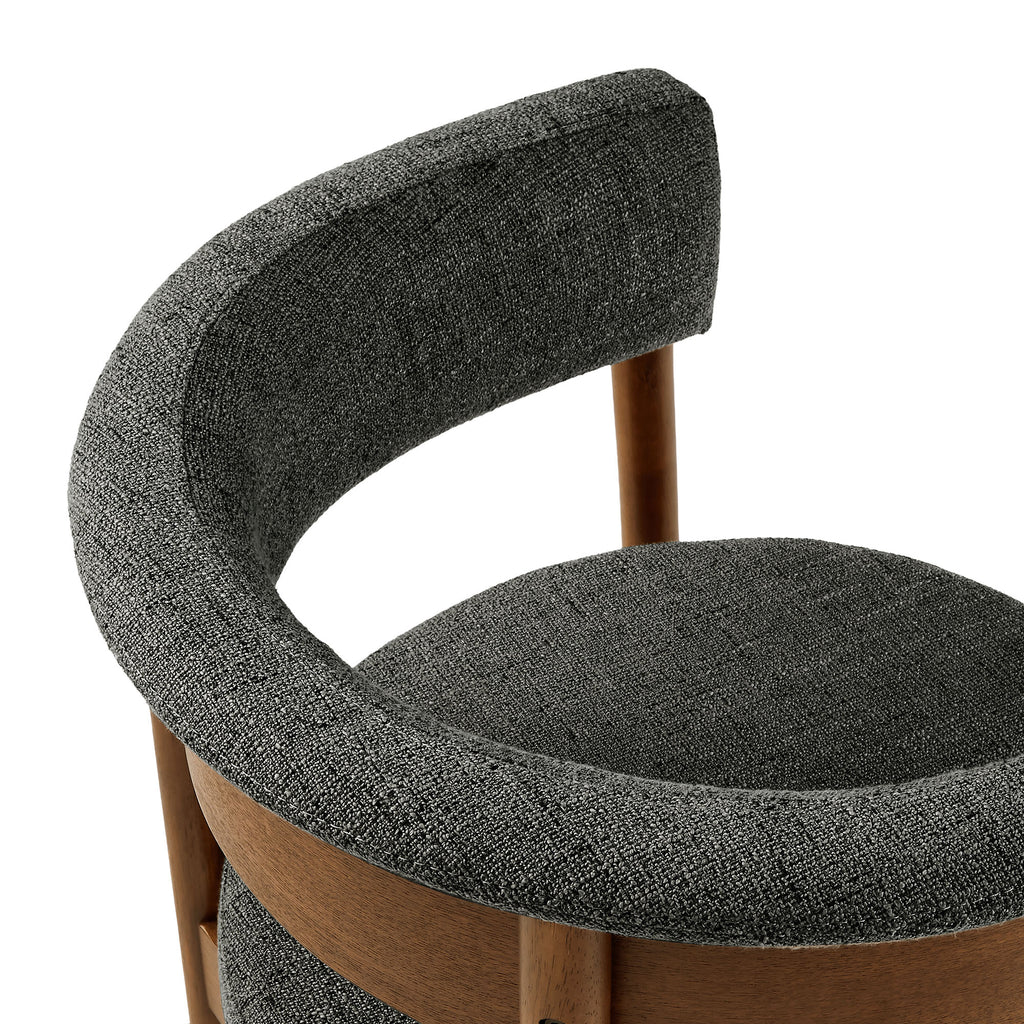 Clea Curved Upholstered Dining Chairs Set Of 2 - Charcoal