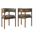 Clea Curved Upholstered Dining Chairs Set Of 2 - Taupe