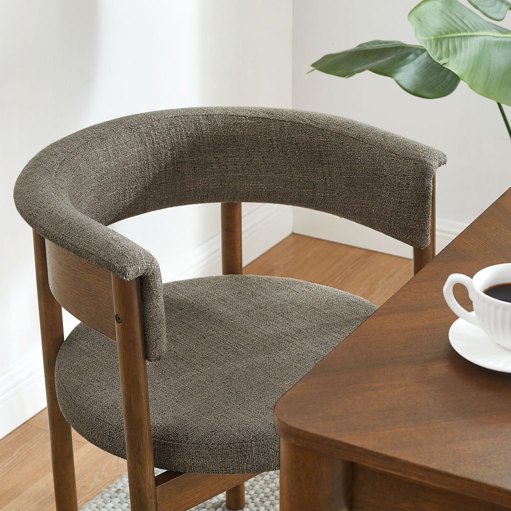 Clea Curved Upholstered Dining Chairs Set Of 2 - Taupe