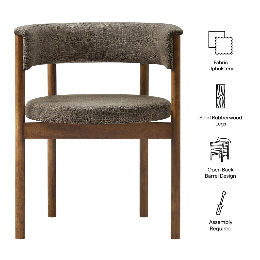 Clea Curved Upholstered Dining Chairs Set Of 2 - Taupe