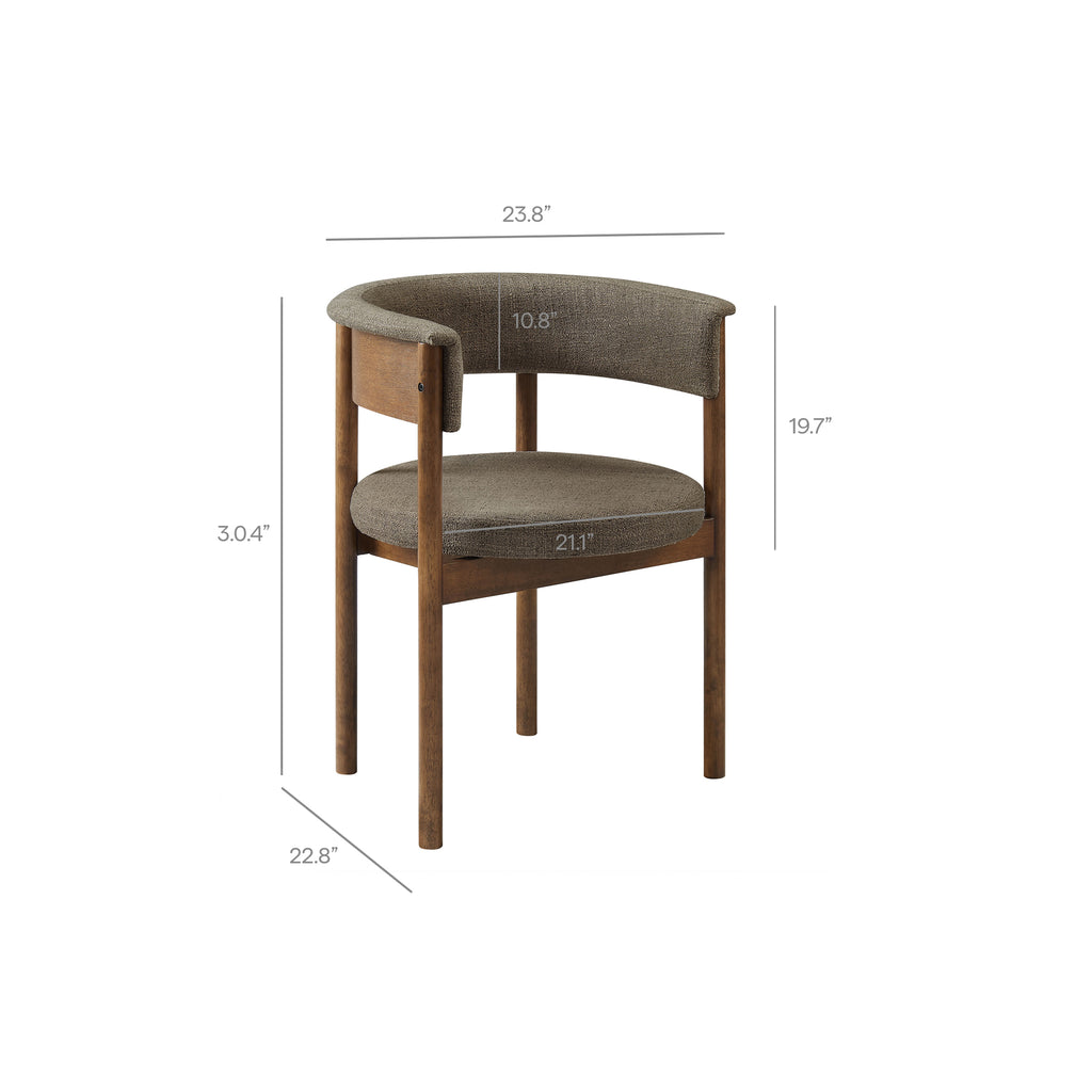Clea Curved Upholstered Dining Chairs Set Of 2 - Taupe