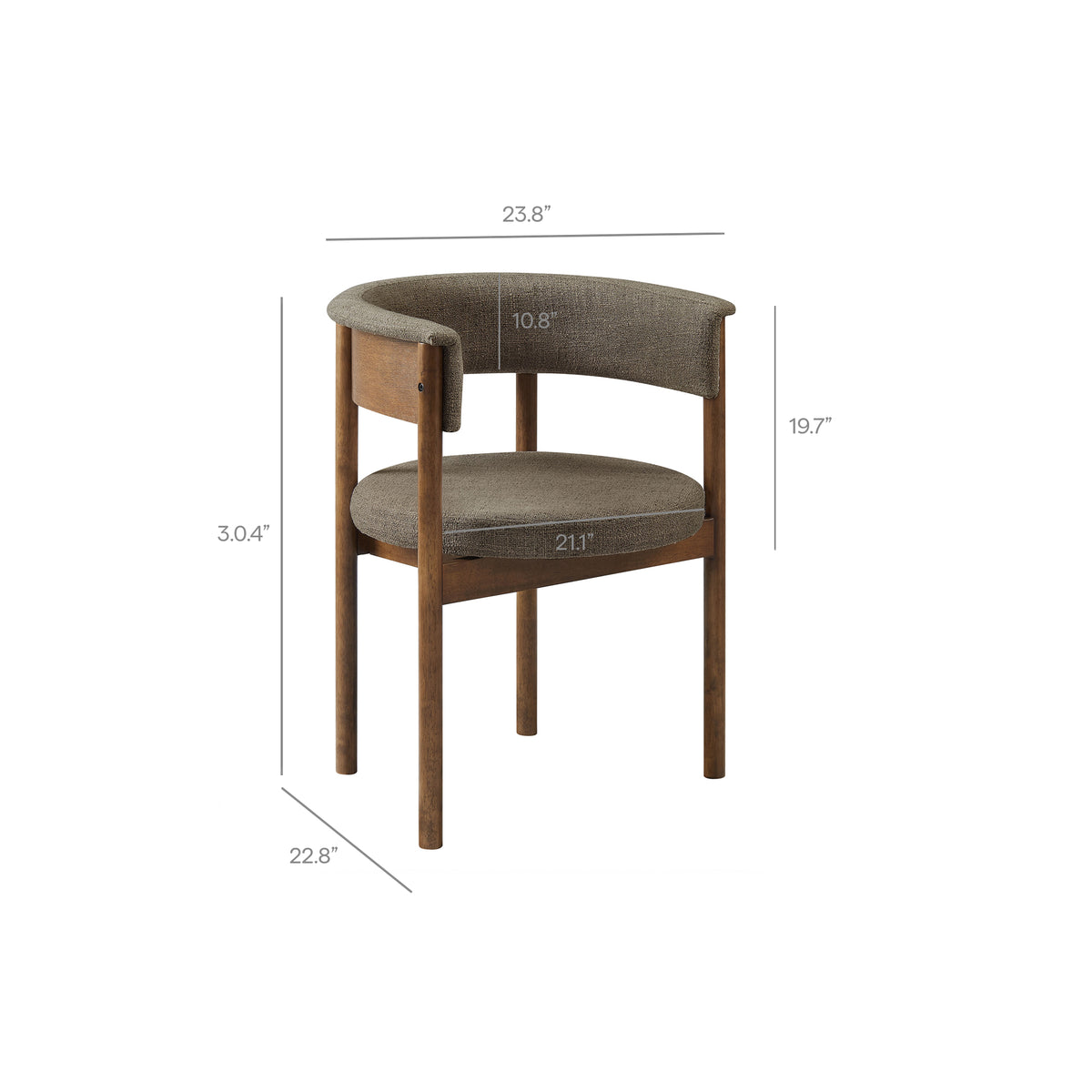 Clea Curved Upholstered Dining Chairs Set Of 2 - Taupe