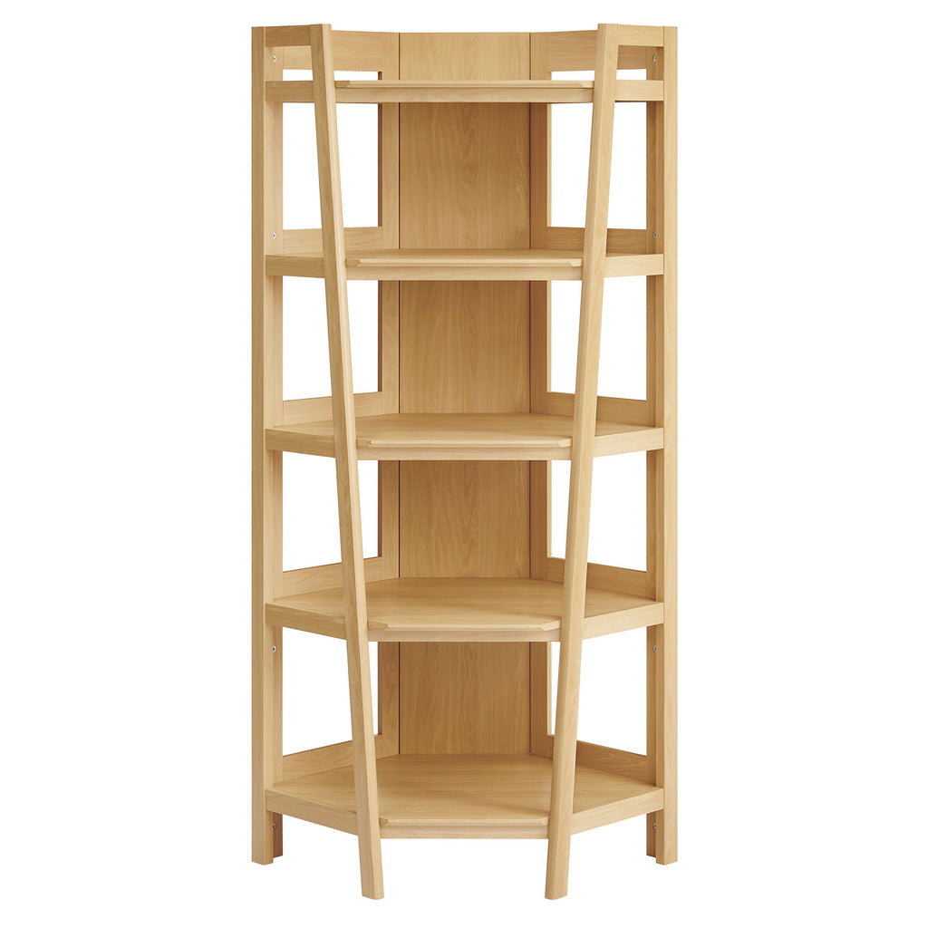 Bixby 71 Inch Corner Bookshelf - Oak