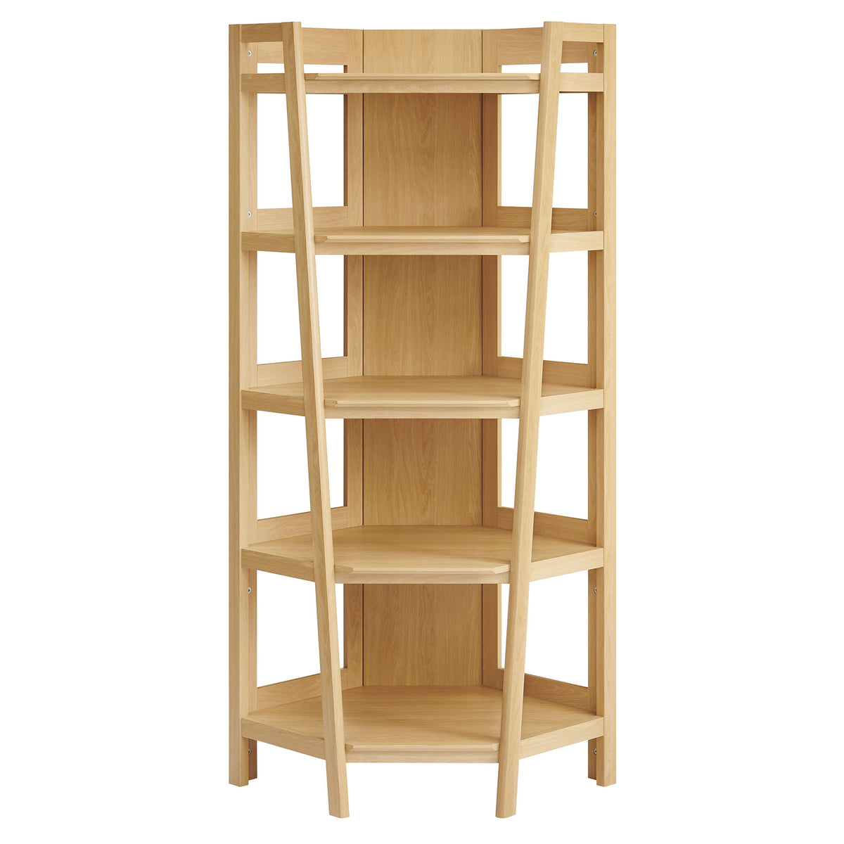 Bixby 71 Inch Corner Bookshelf - Oak