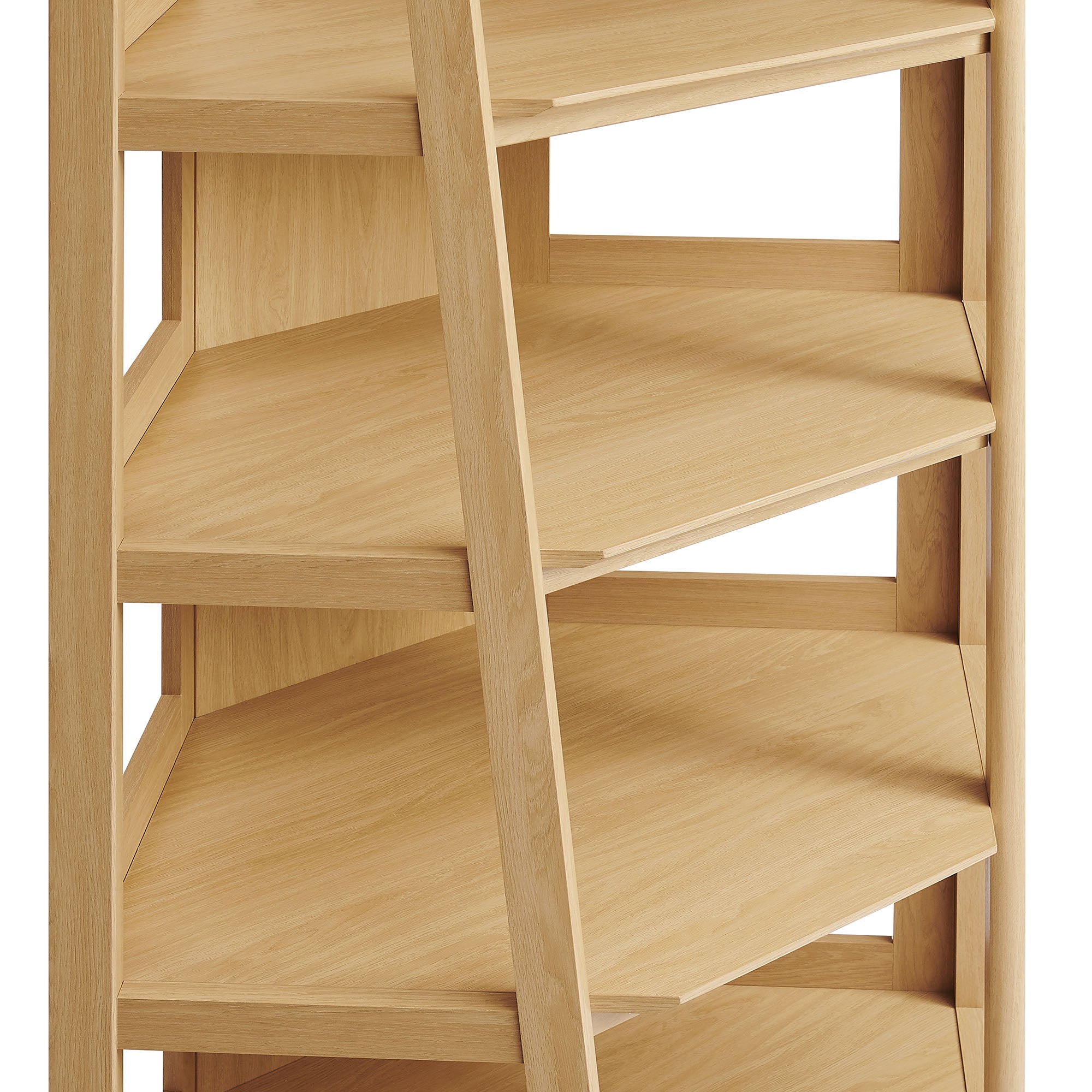 Bixby 71 Inch Corner Bookshelf - Oak