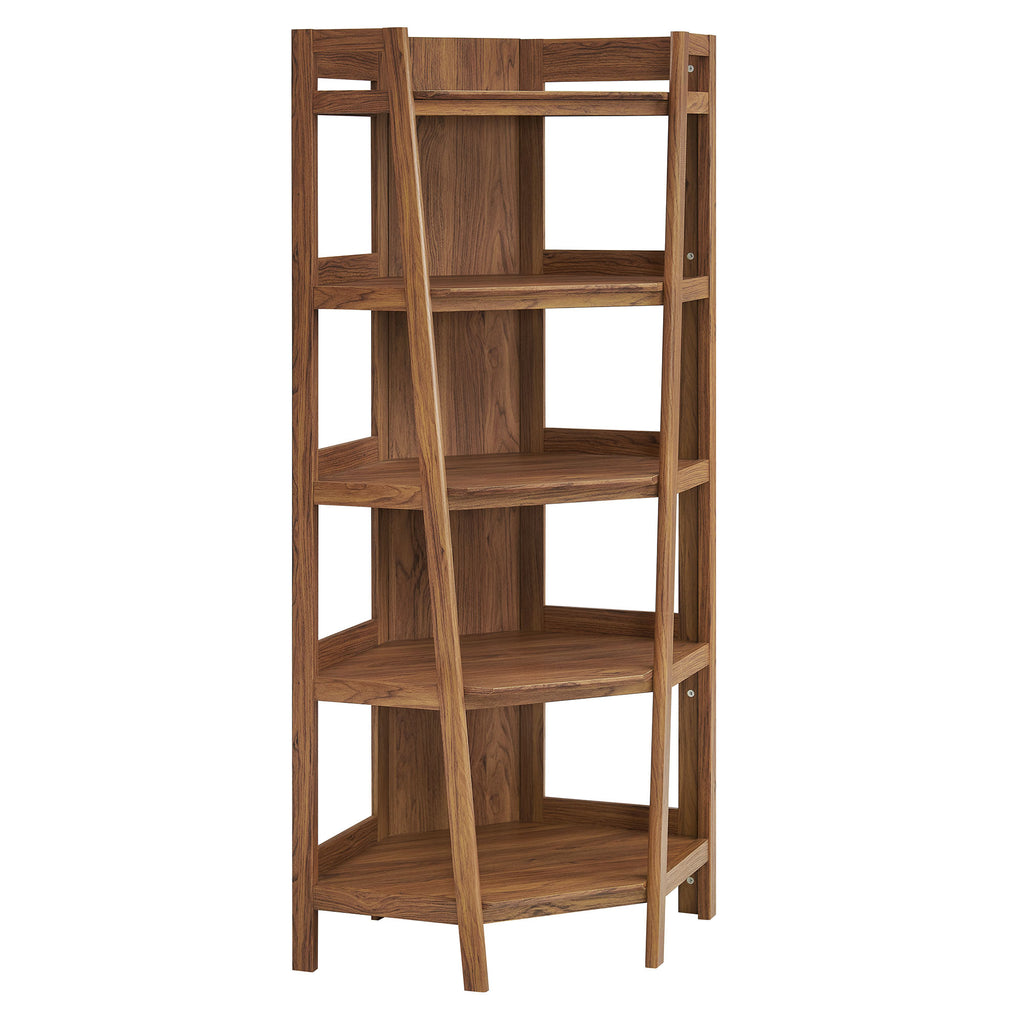 Bixby 71 Inch Corner Bookshelf - Walnut