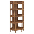 Bixby 71 Inch Corner Bookshelf - Walnut