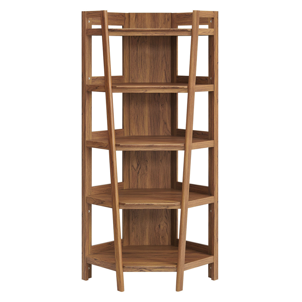 Bixby 71 Inch Corner Bookshelf - Walnut