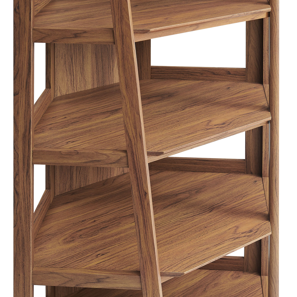 Bixby 71 Inch Corner Bookshelf - Walnut