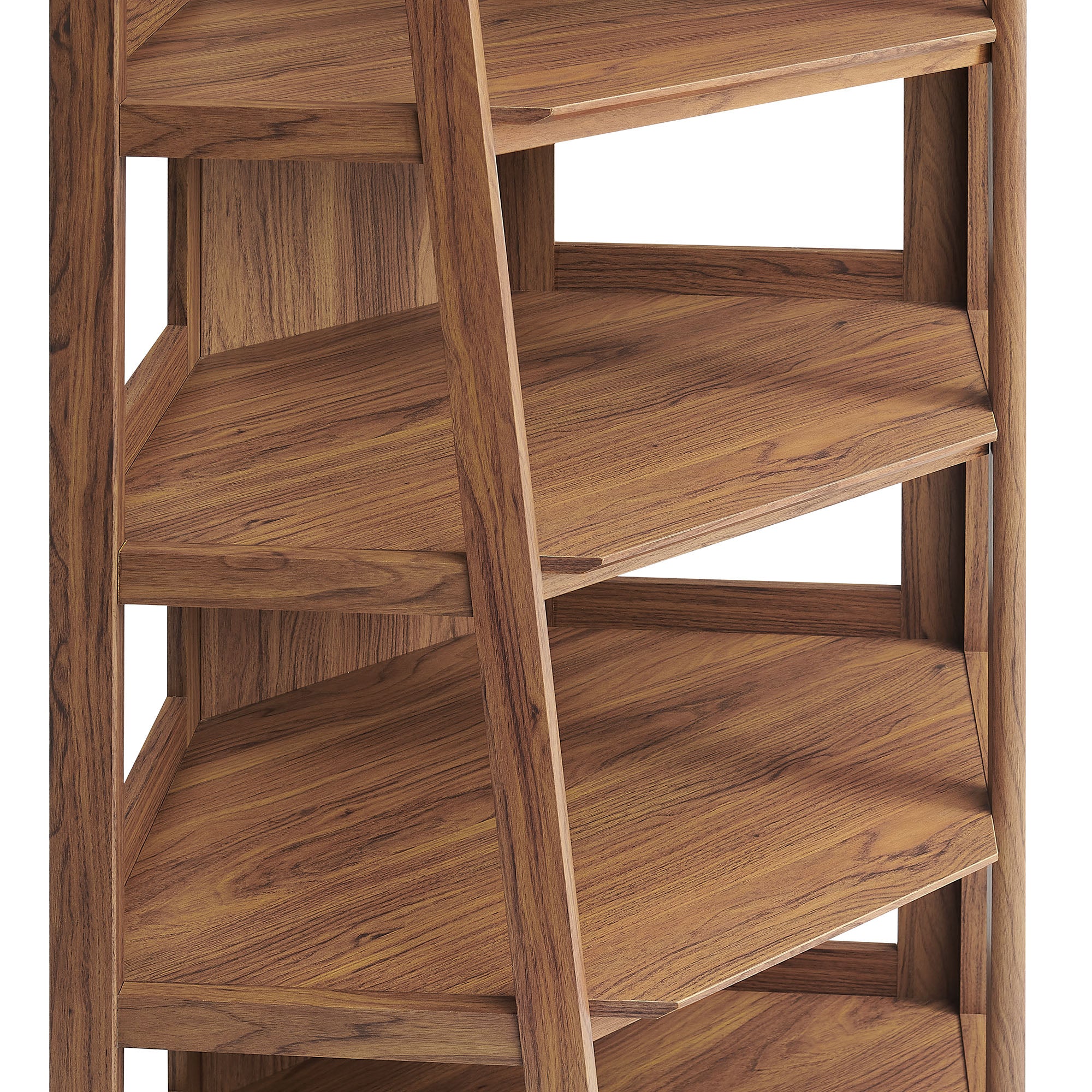 Bixby 71 Inch Corner Bookshelf - Walnut