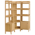 Bixby 3-piece Corner Bookshelf Set with Narrow Bookshelves - Oak