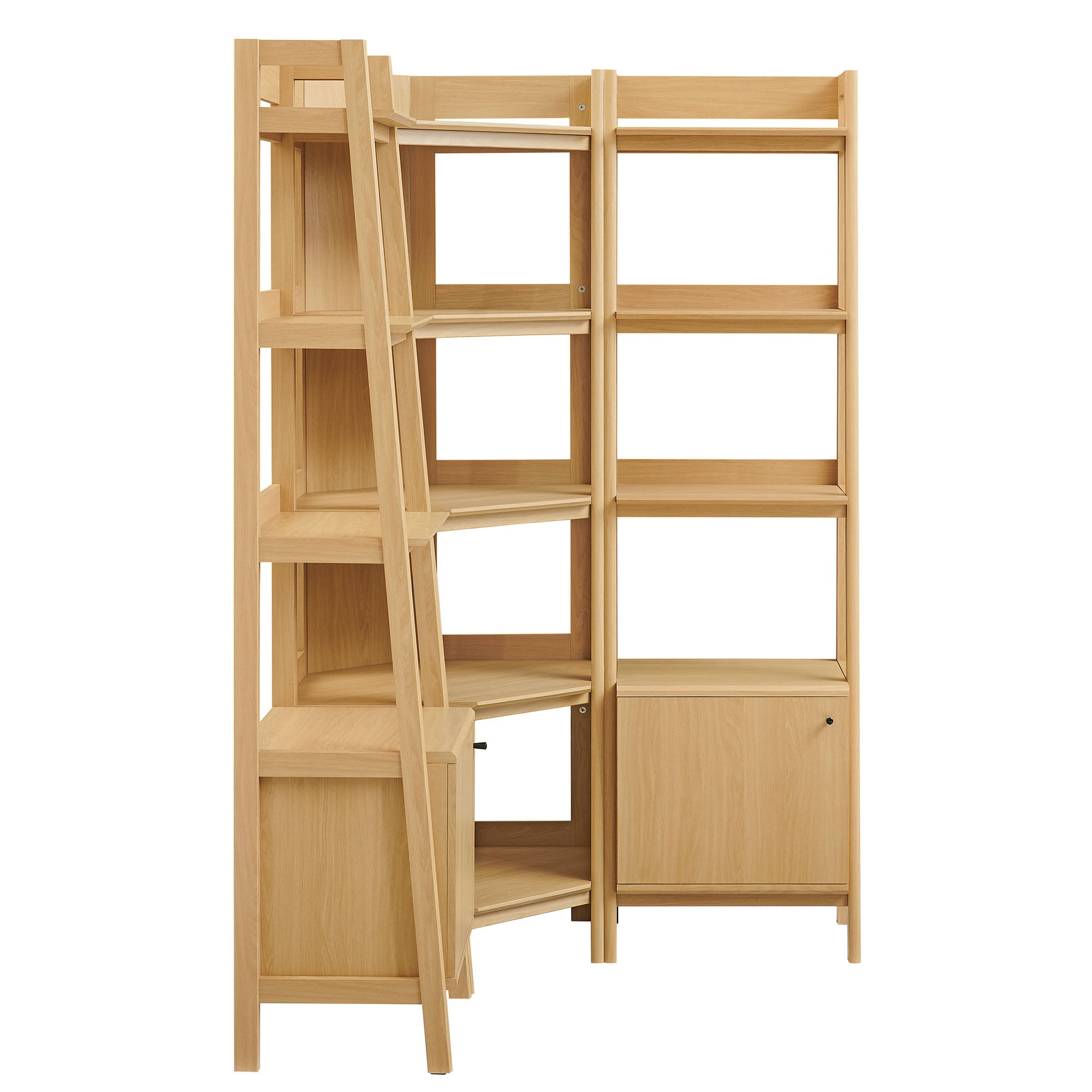 Bixby 3-piece Corner Bookshelf Set with Narrow Bookshelves - Oak