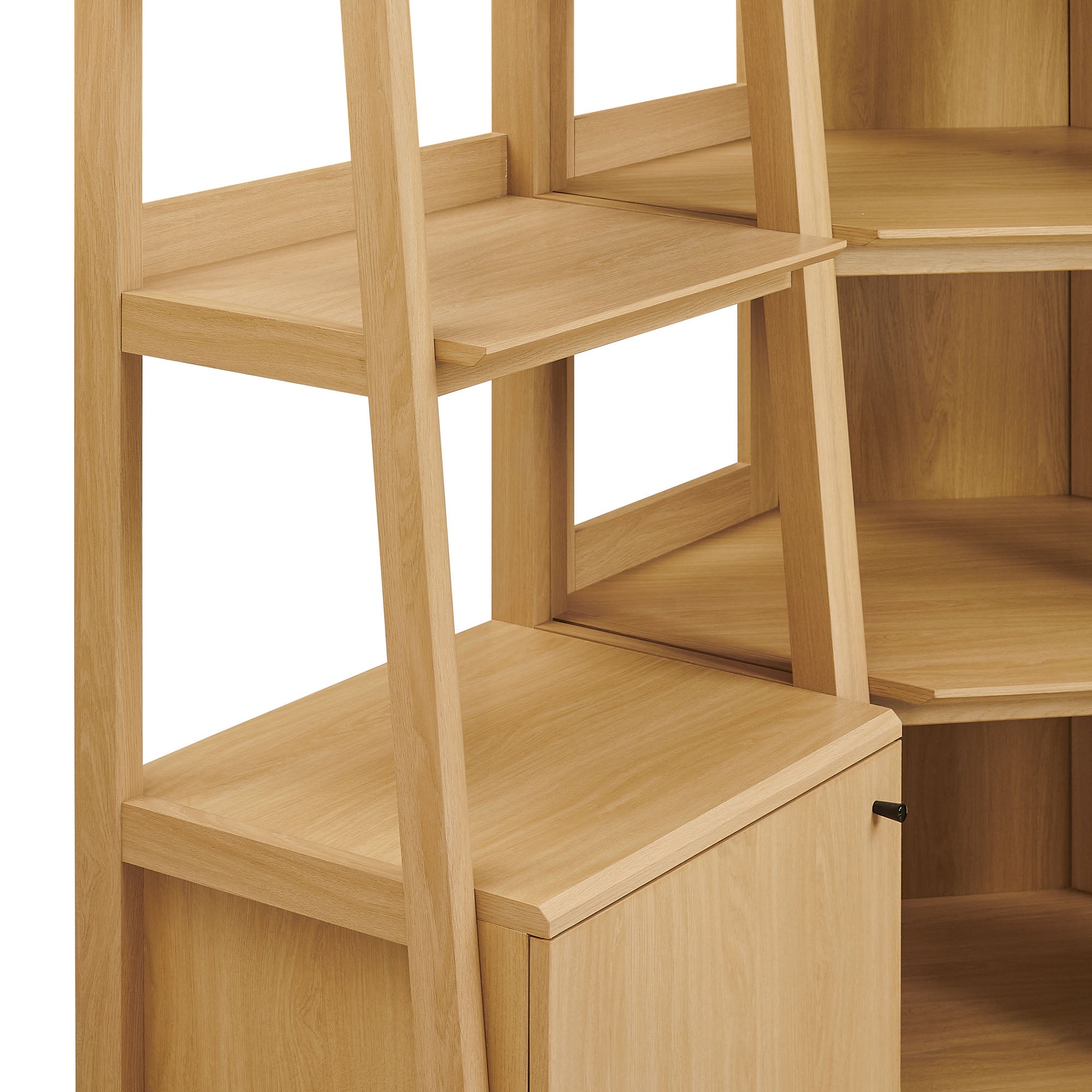 Bixby 3-piece Corner Bookshelf Set with Narrow Bookshelves - Oak