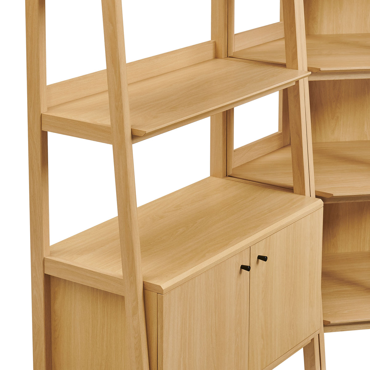 Bixby 3-Piece Corner Bookshelf Set with Wide Bookshelves - Oak