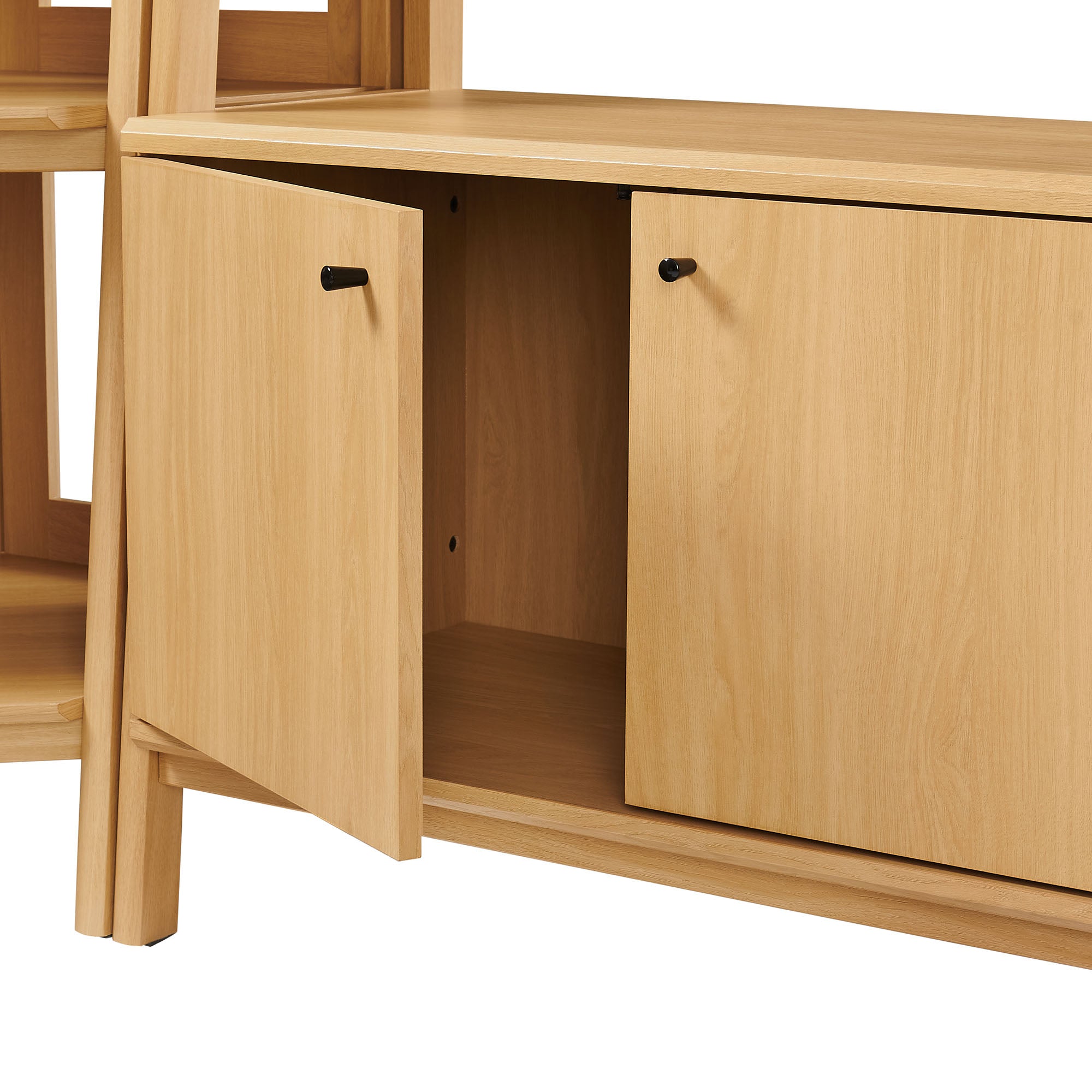 Bixby 3-Piece Corner Bookshelf Set with Wide Bookshelves - Oak