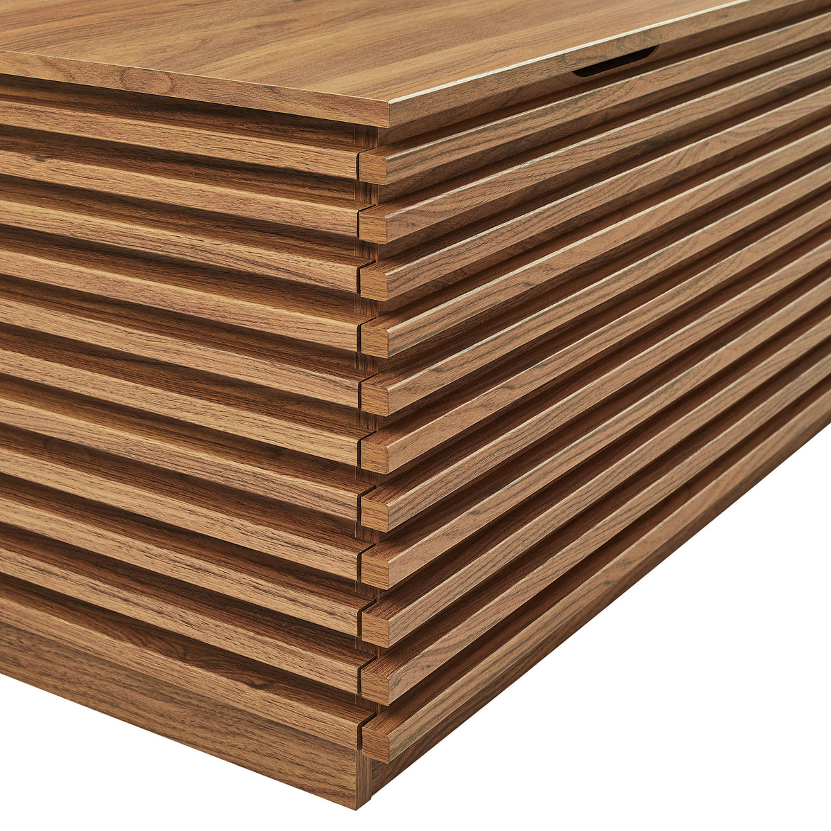 Render Fluted 3-in-1 Hall Tree With Storage Bench and Coat Rack - Walnut