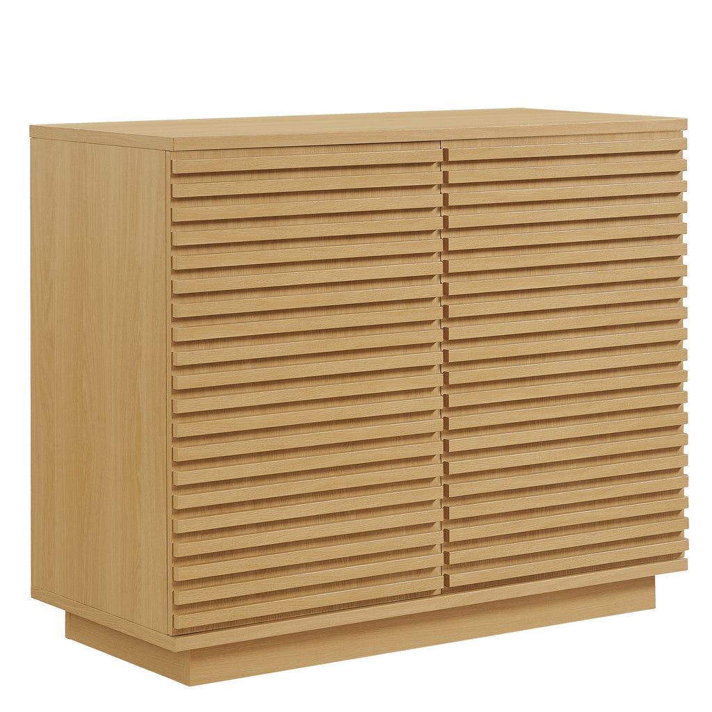 Render 2-Door Fluted Accent Cabinet - Oak