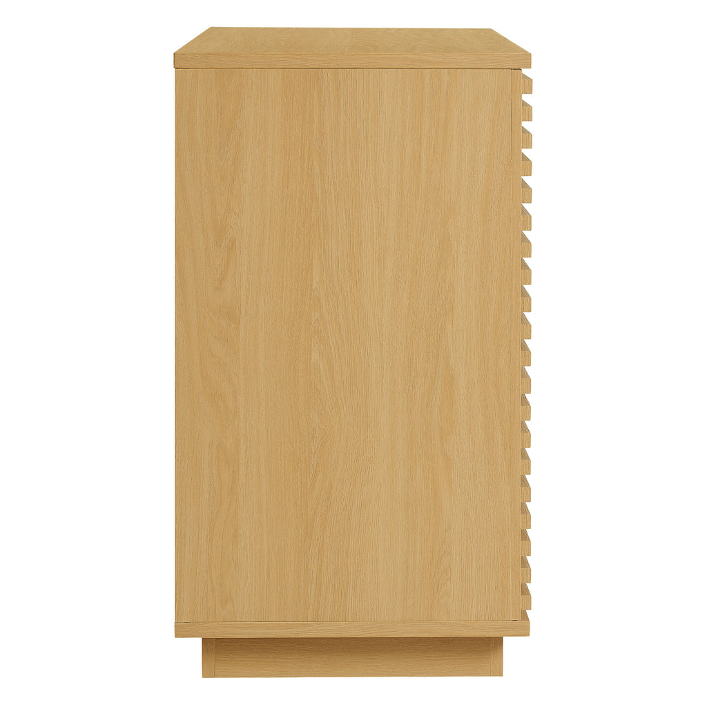 Render 2-Door Fluted Accent Cabinet - Oak