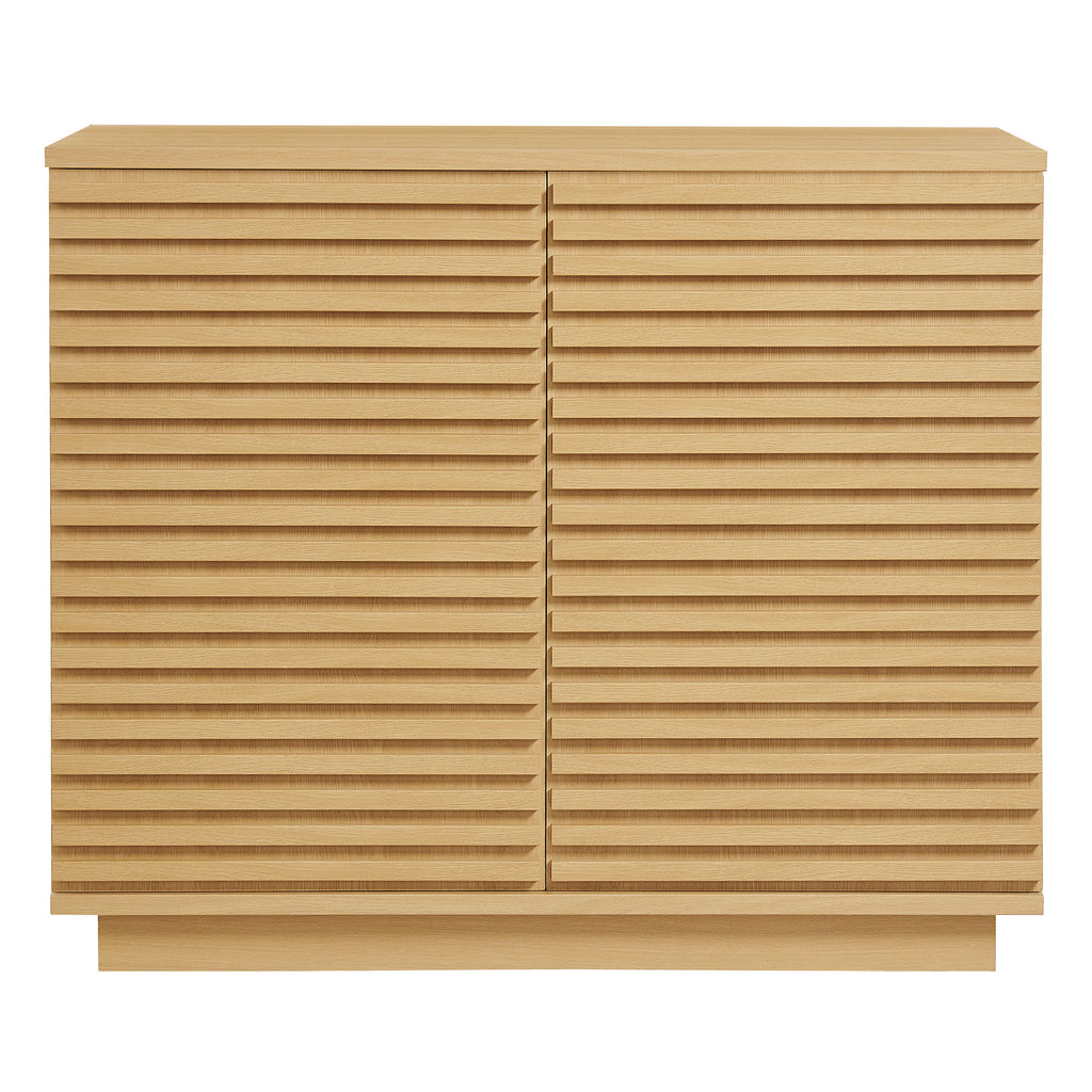 Render 2-Door Fluted Accent Cabinet - Oak