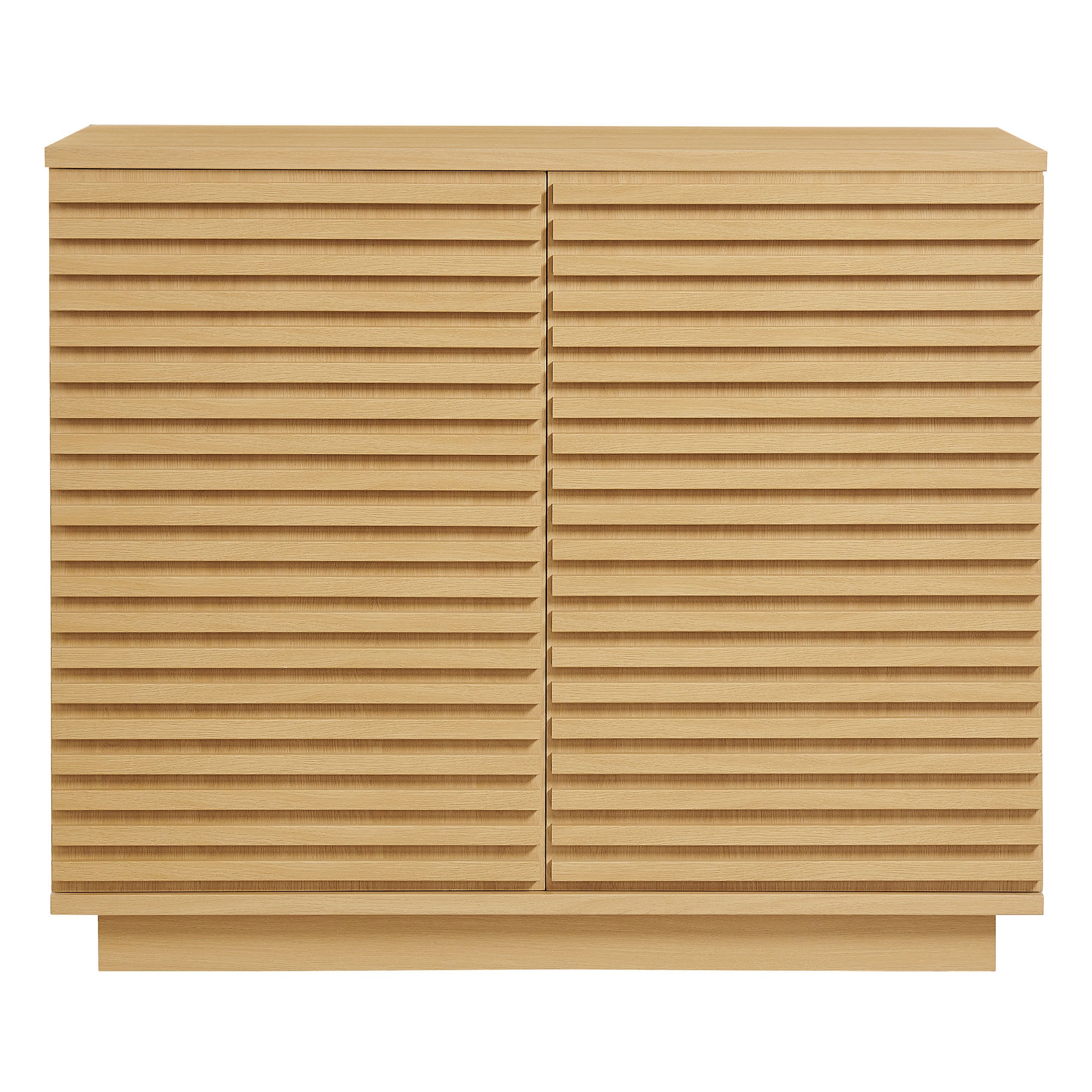 Render 2-Door Fluted Accent Cabinet - Oak