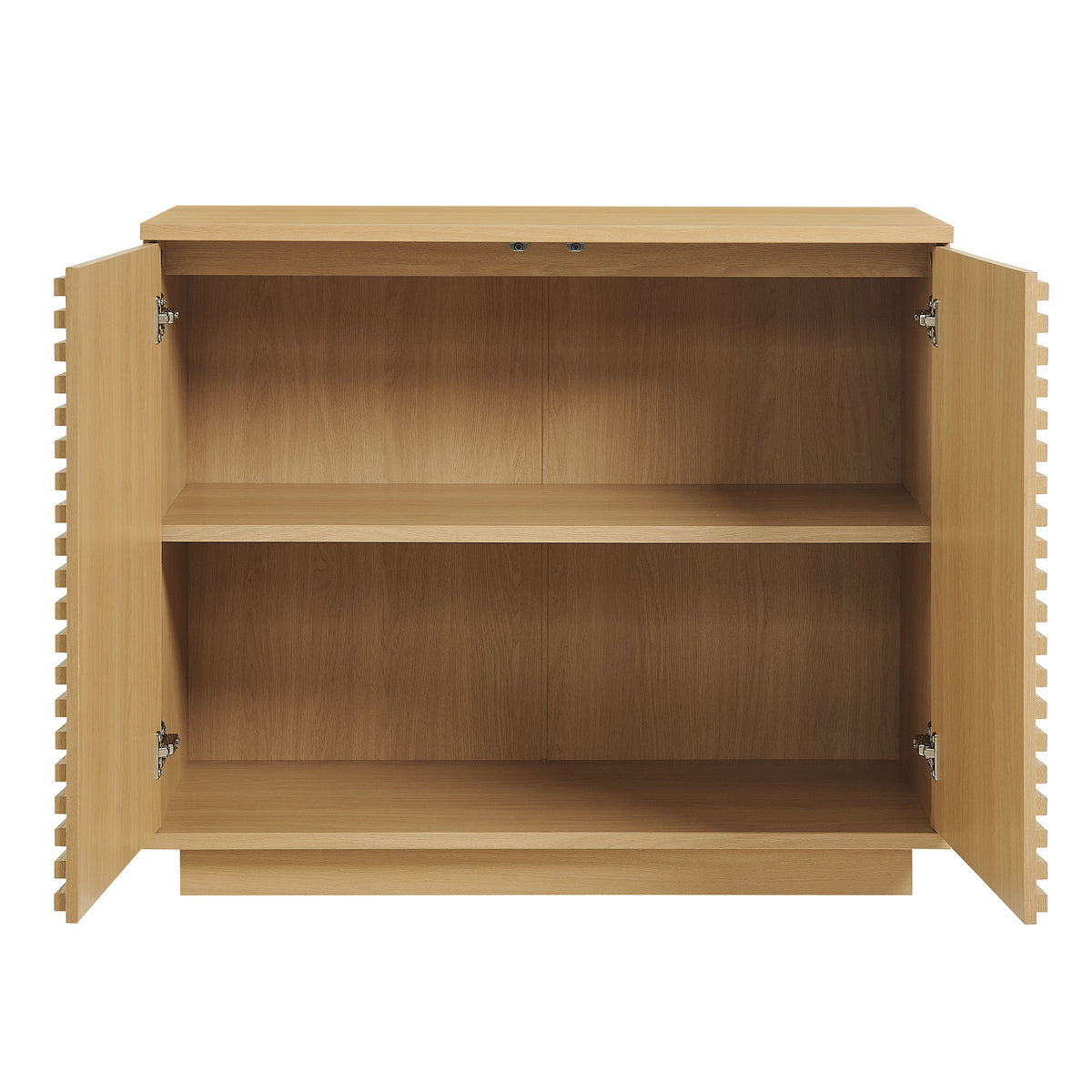 Render 2-Door Fluted Accent Cabinet - Oak