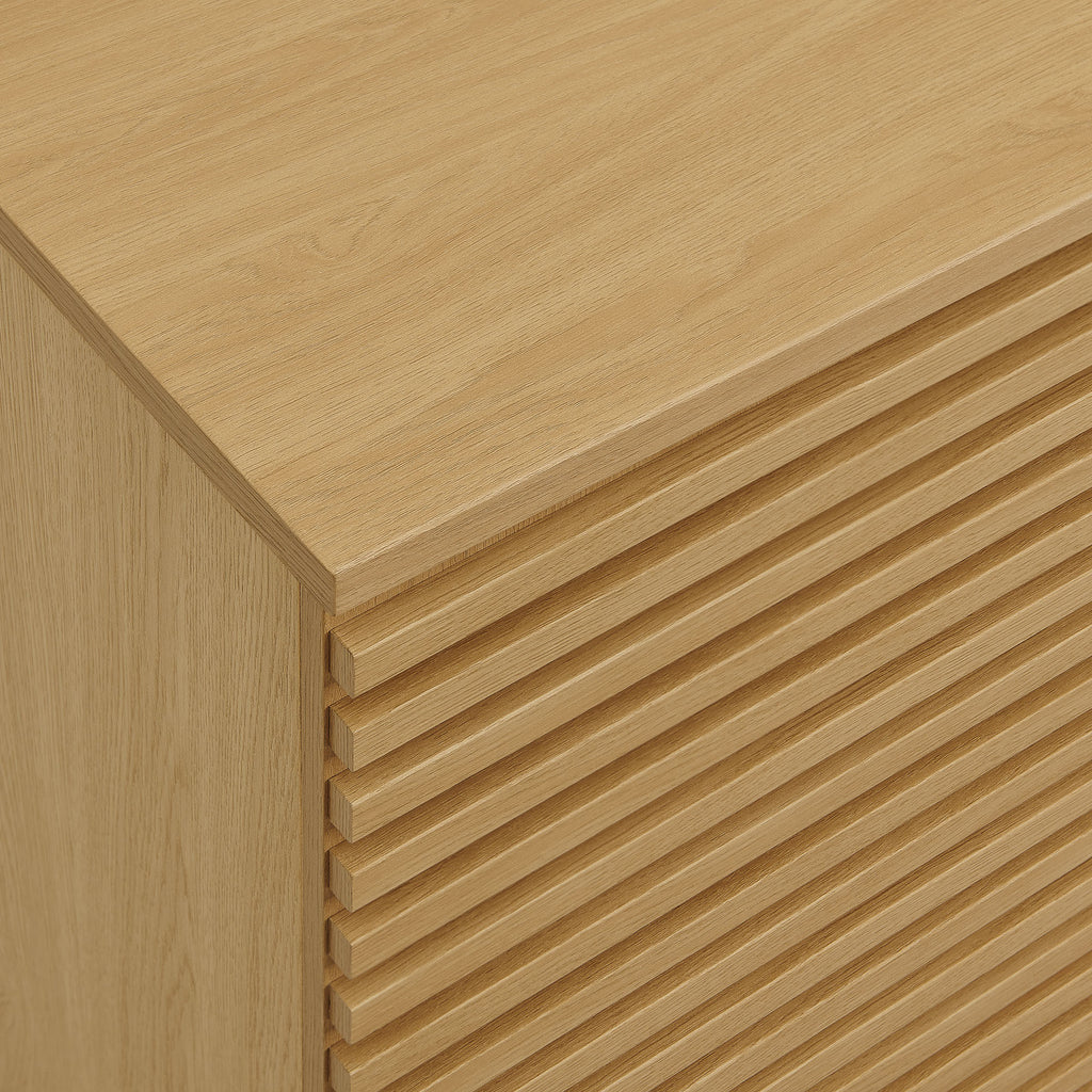 Render 2-Door Fluted Accent Cabinet - Oak