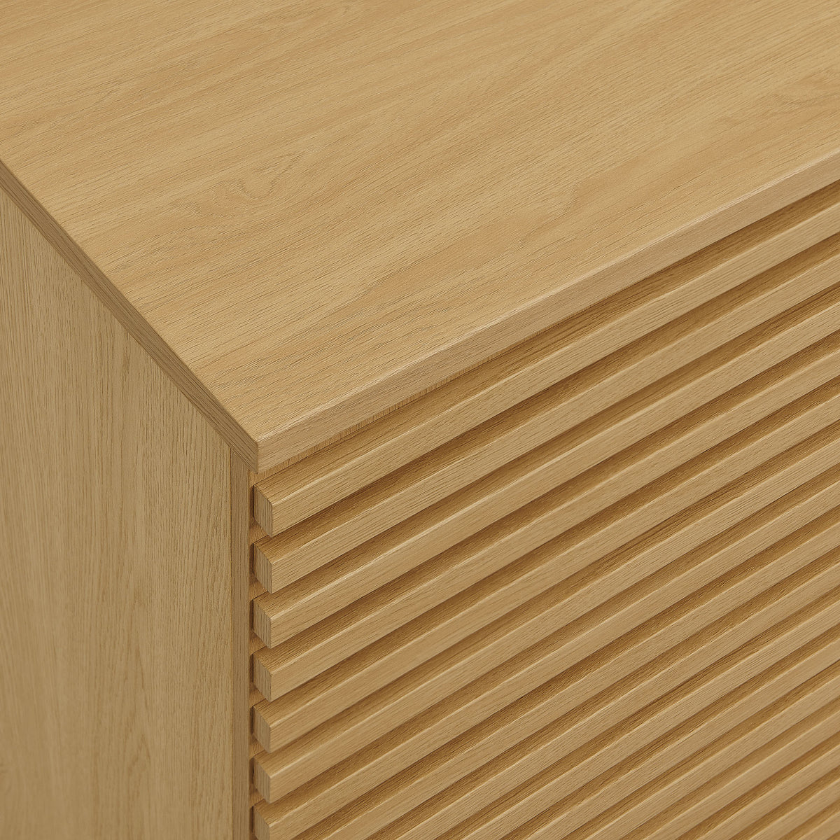 Render 2-Door Fluted Accent Cabinet - Oak