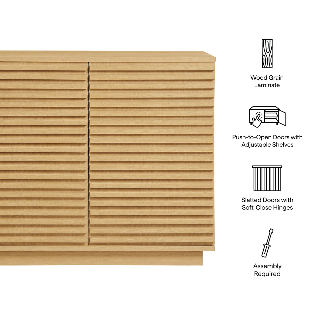 Render 2-Door Fluted Accent Cabinet - Oak