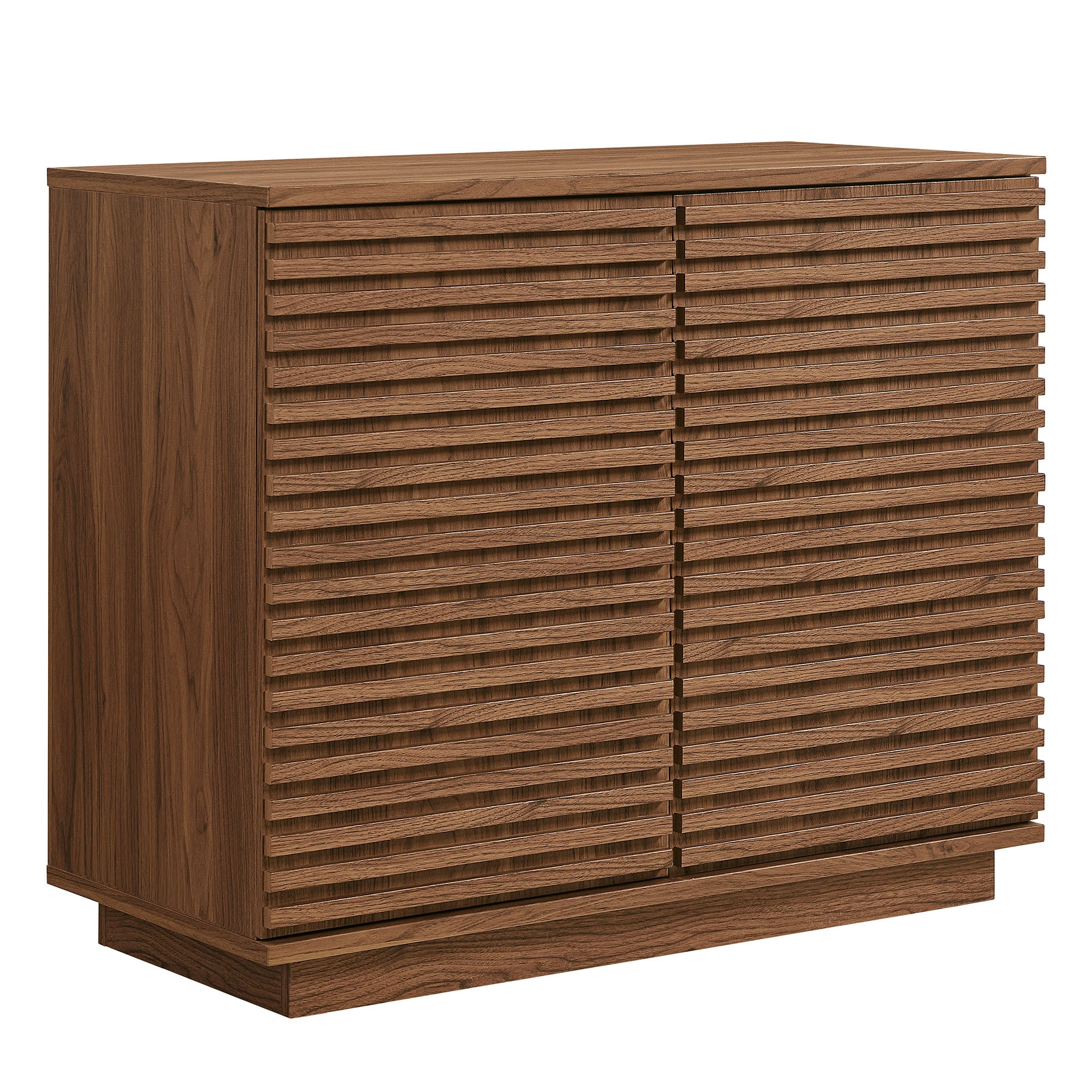 Render 2-Door Fluted Accent Cabinet - Walnut