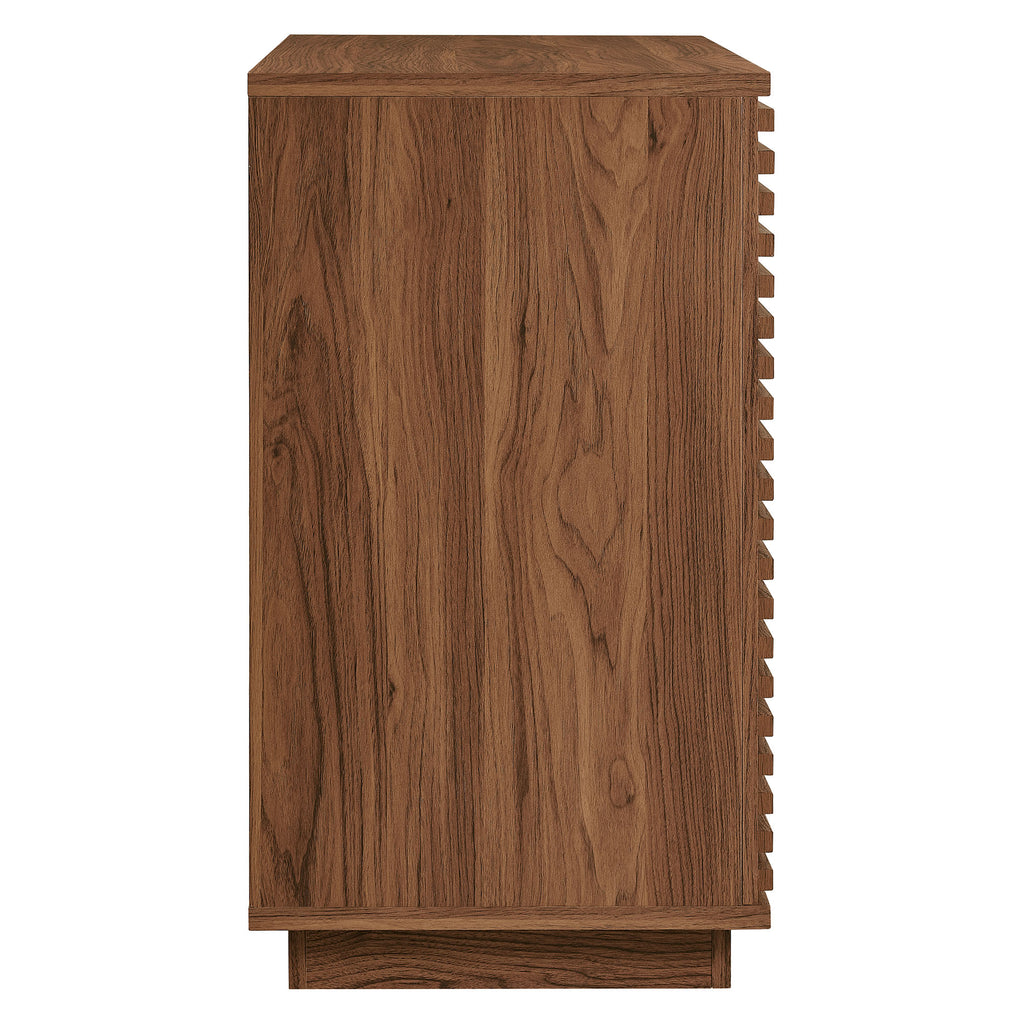 Render 2-Door Fluted Accent Cabinet - Walnut