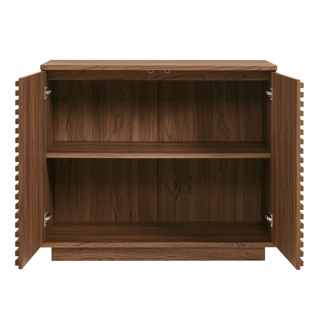 Render 2-Door Fluted Accent Cabinet - Walnut