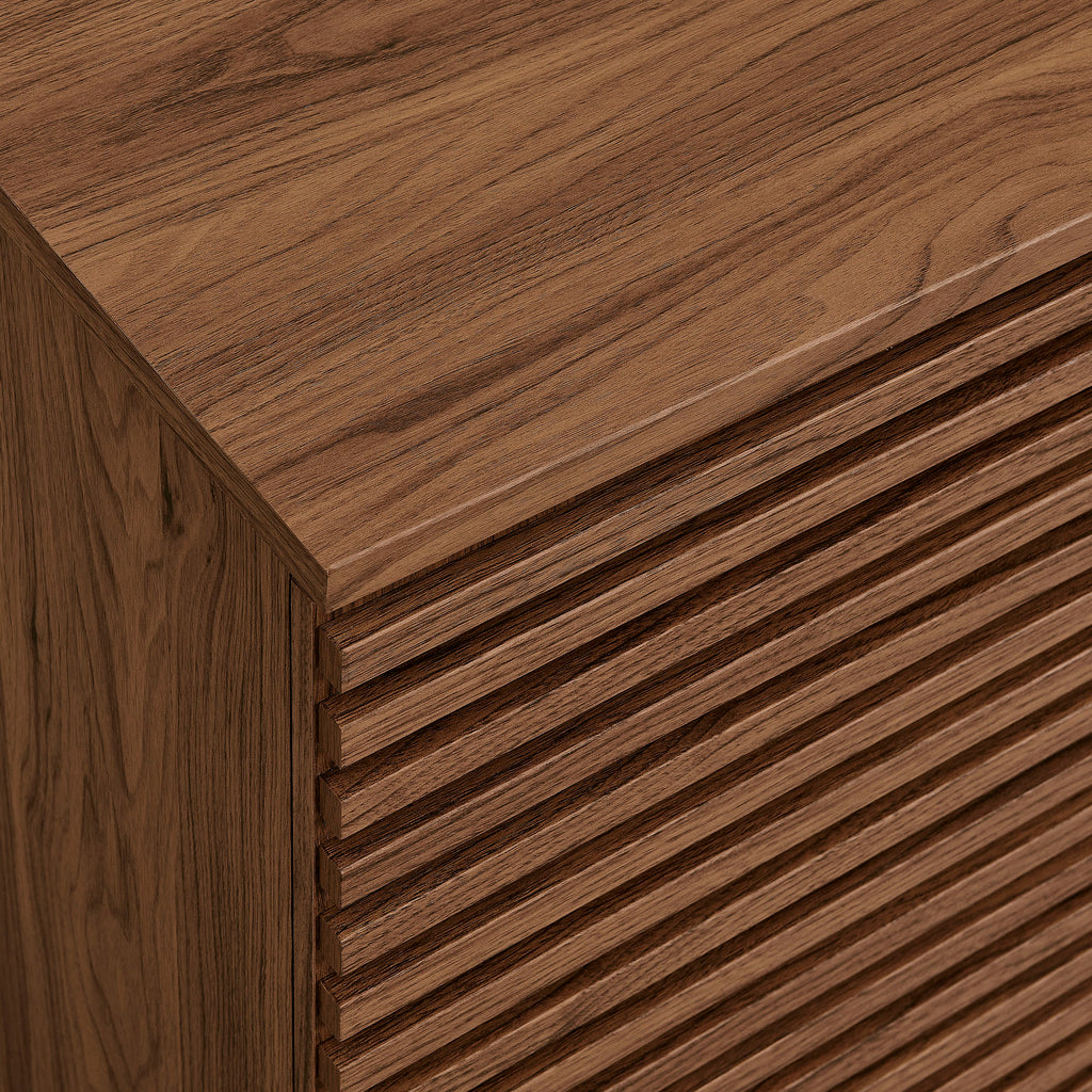 Render 2-Door Fluted Accent Cabinet - Walnut