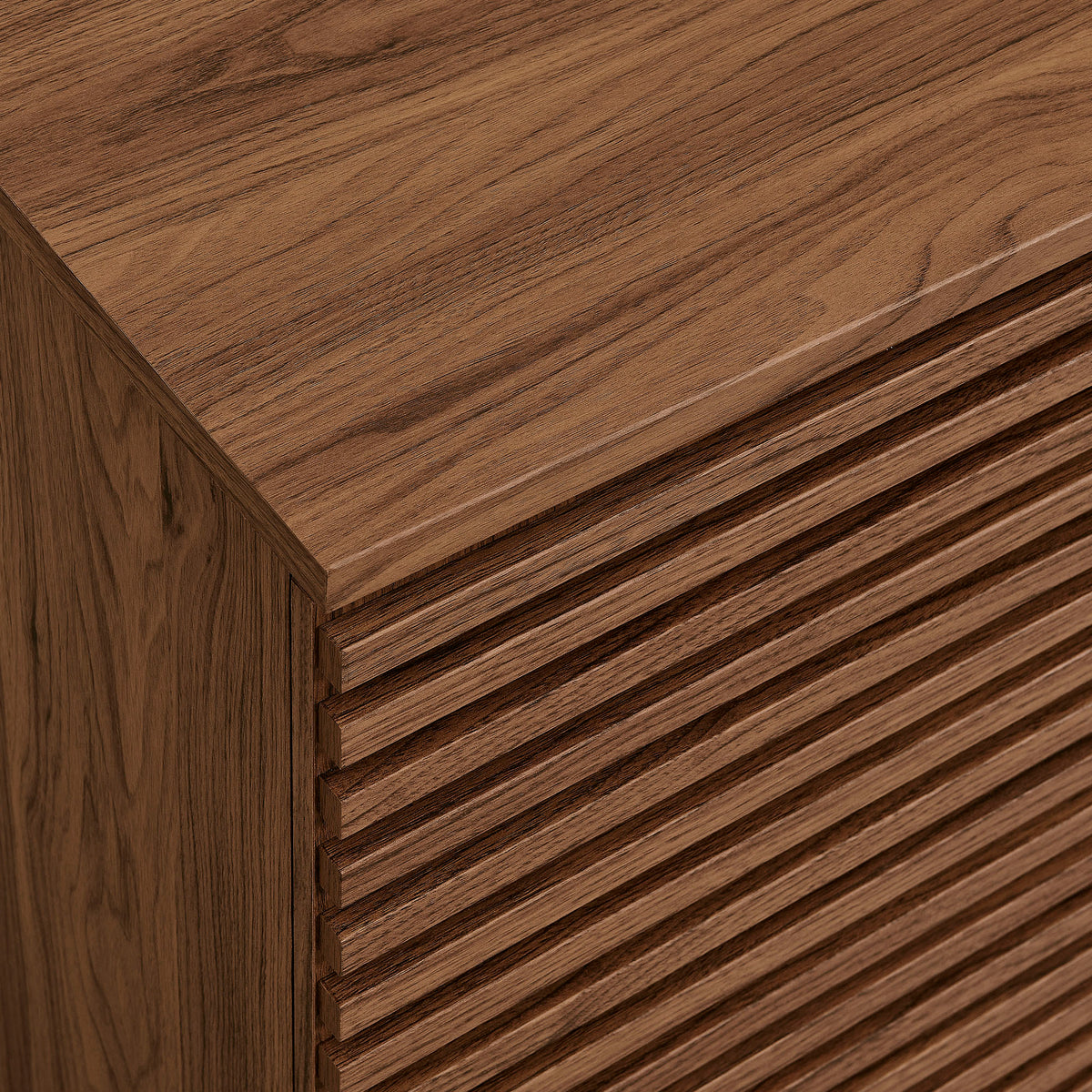 Render 2-Door Fluted Accent Cabinet - Walnut