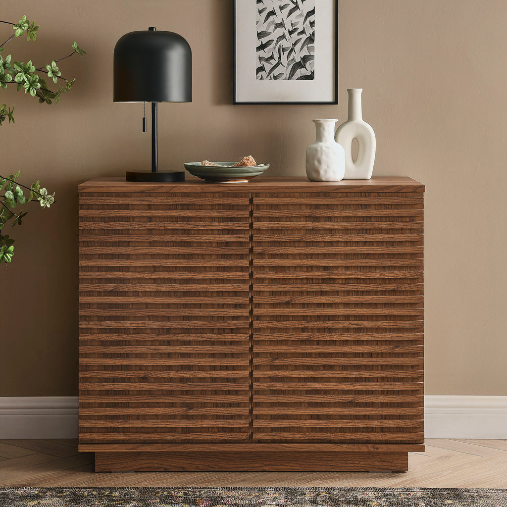 Render 2-Door Fluted Accent Cabinet - Walnut