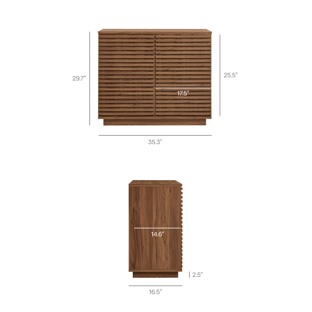 Render 2-Door Fluted Accent Cabinet - Walnut