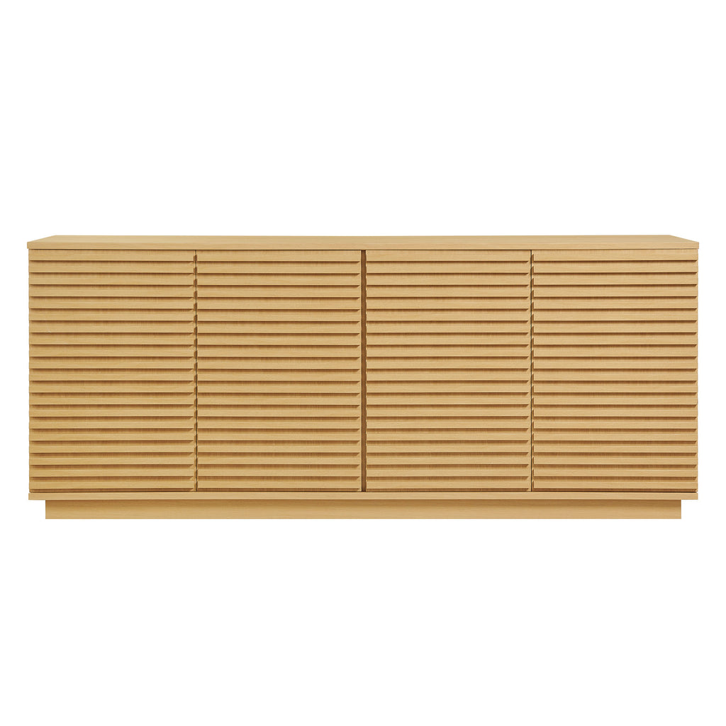 Render 4-Door Fluted Sideboard Cabinet TV Stand - Oak
