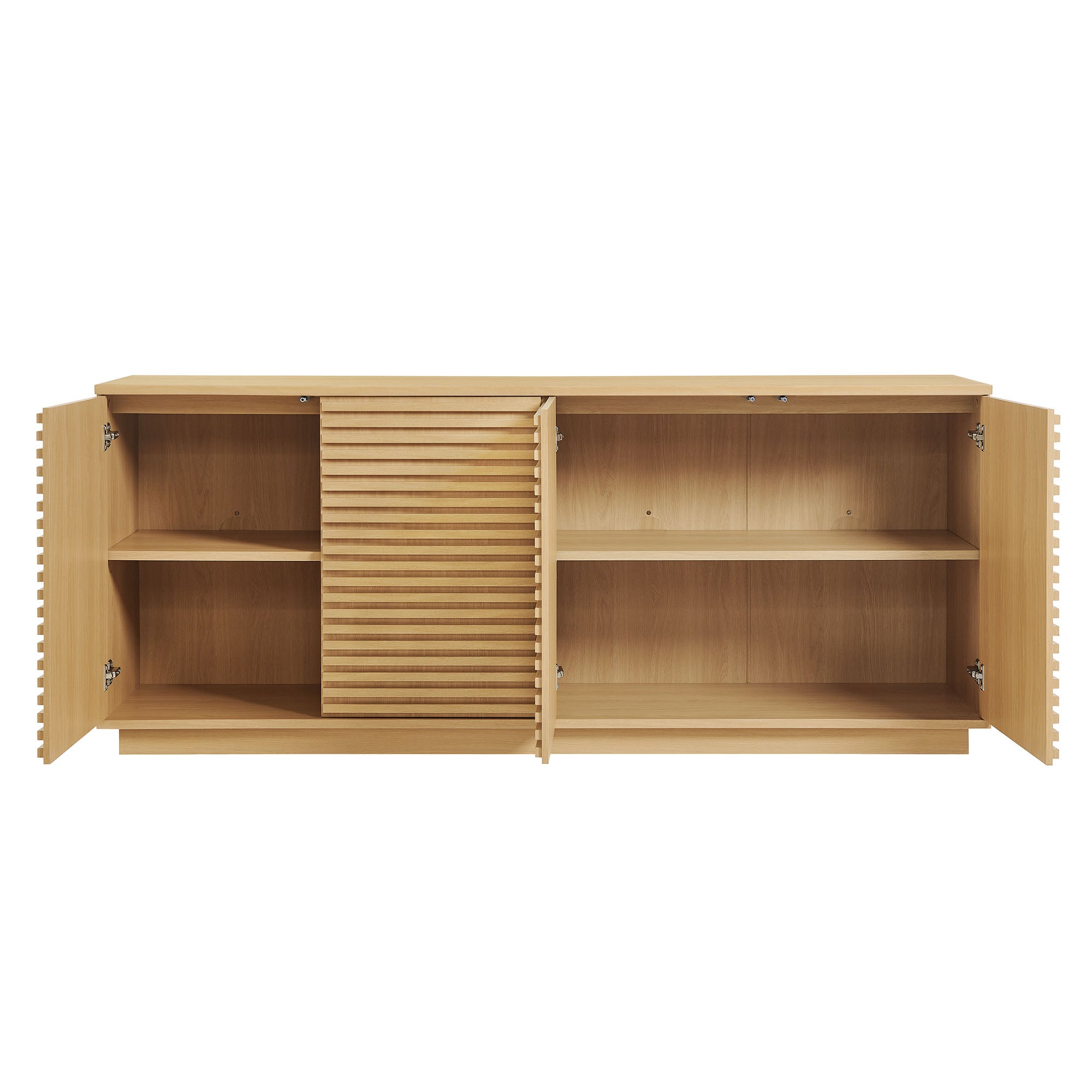 Render 4-Door Fluted Sideboard Cabinet TV Stand - Oak