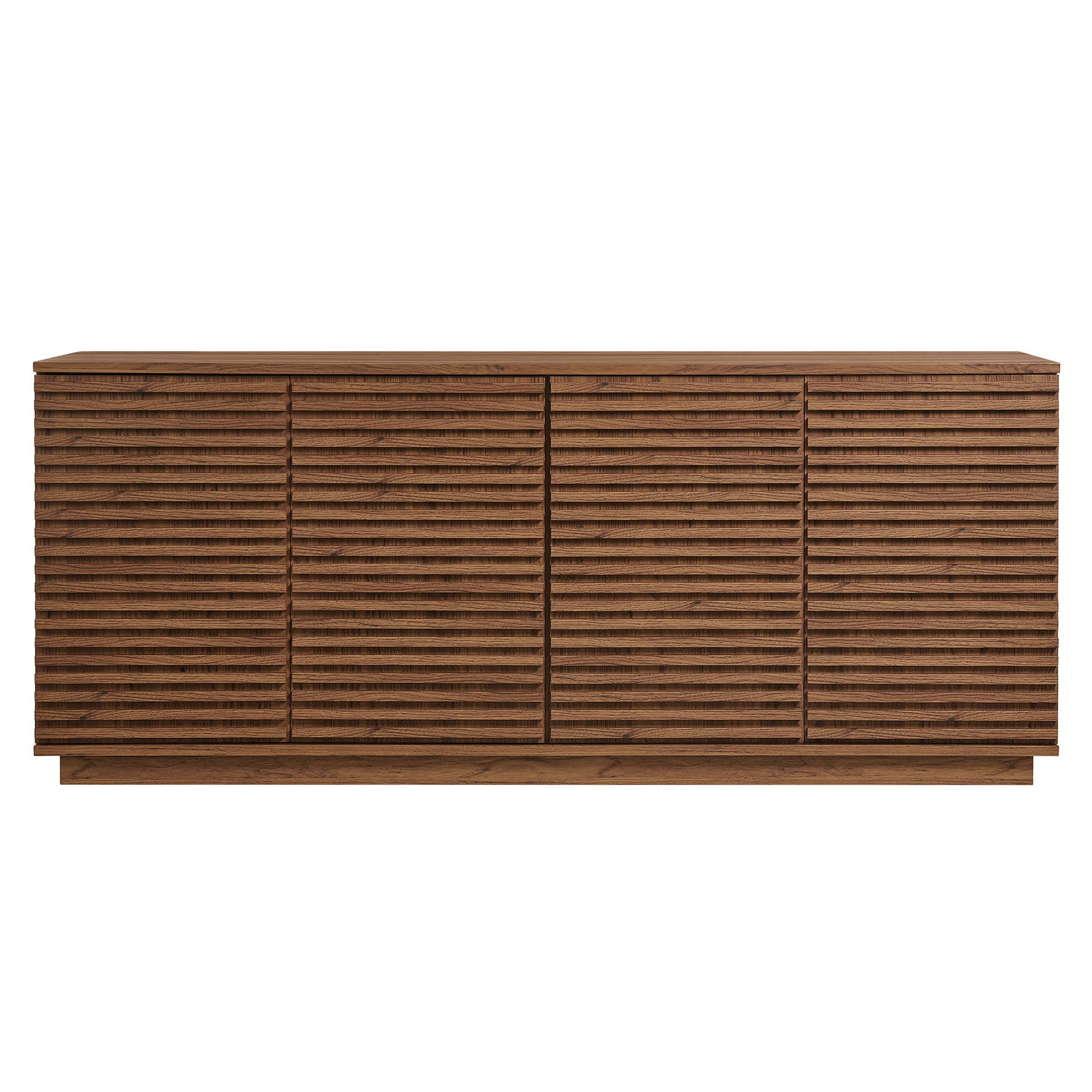 Render 4-Door Fluted Sideboard Cabinet TV Stand - Walnut