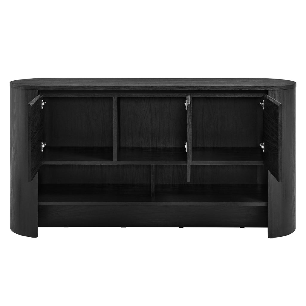 Duval 62 Inch Oval Sideboard - Black