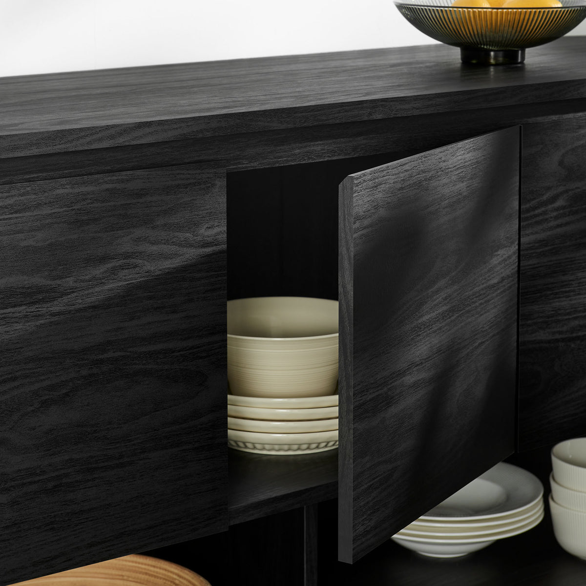 Duval 62 Inch Oval Sideboard - Black