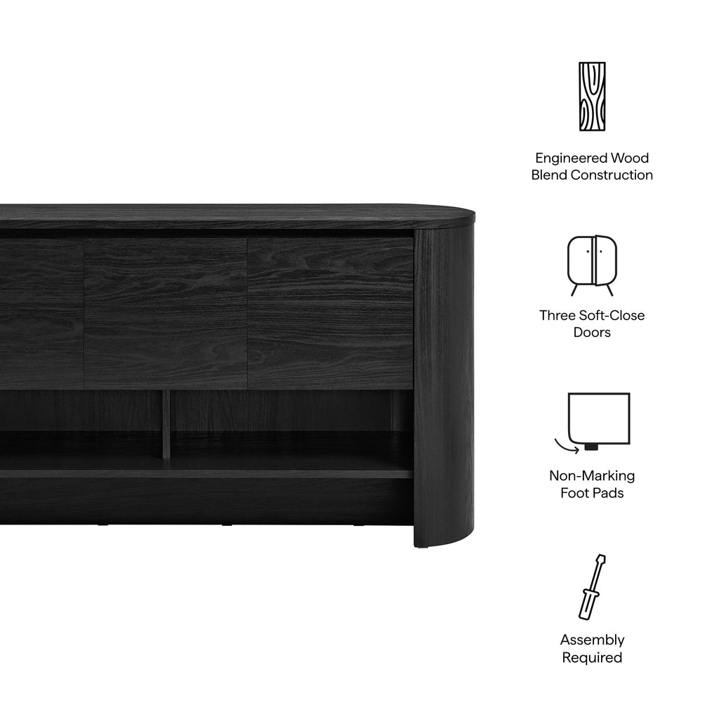 Duval 62 Inch Oval Sideboard - Black