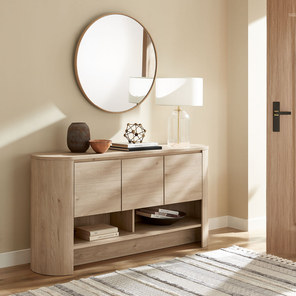 Duval 62 Inch Oval Sideboard - Light Oak