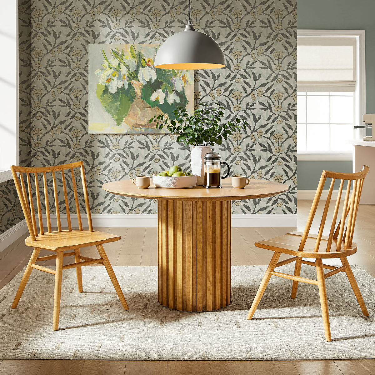 Alvar Spindle Back Dining Side Chairs Set of 2 - Ash