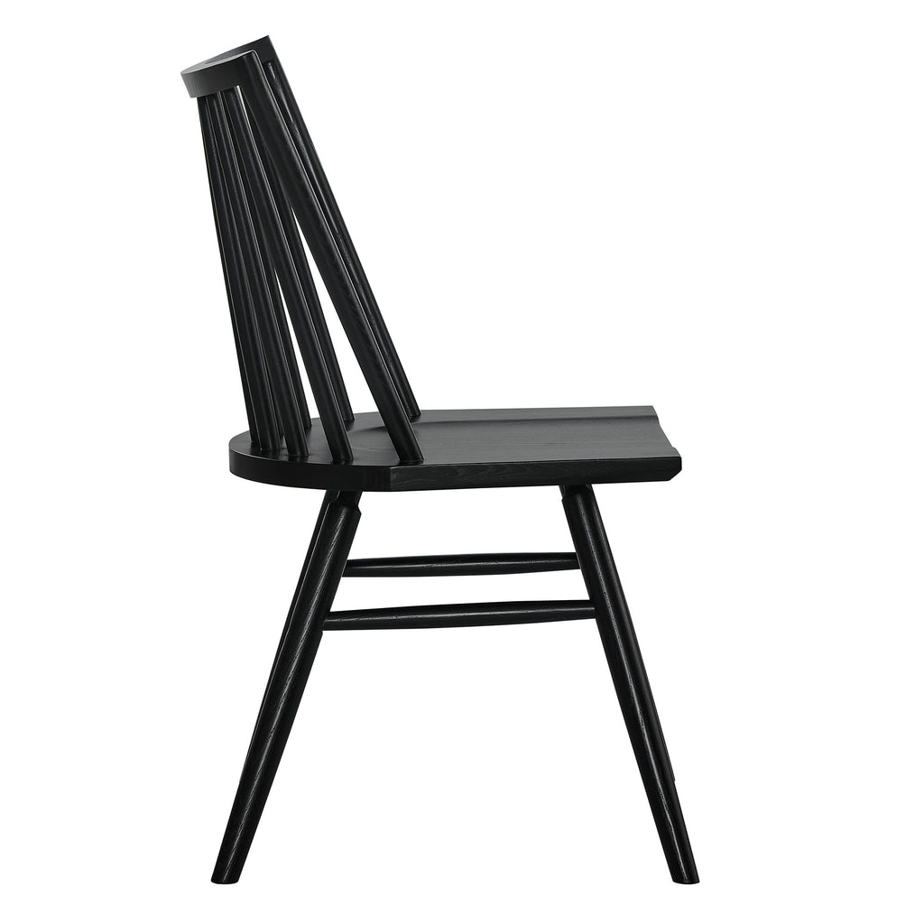 Alvar Spindle Back Dining Side Chairs Set of 2 - Black