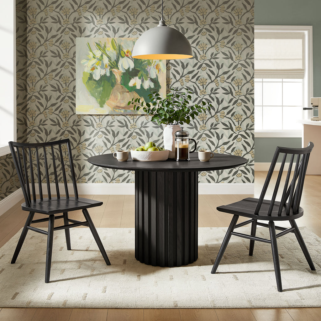 Alvar Spindle Back Dining Side Chairs Set of 2 - Black