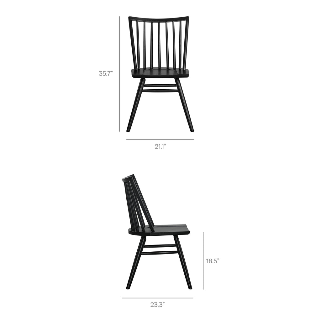 Alvar Spindle Back Dining Side Chairs Set of 2 - Black